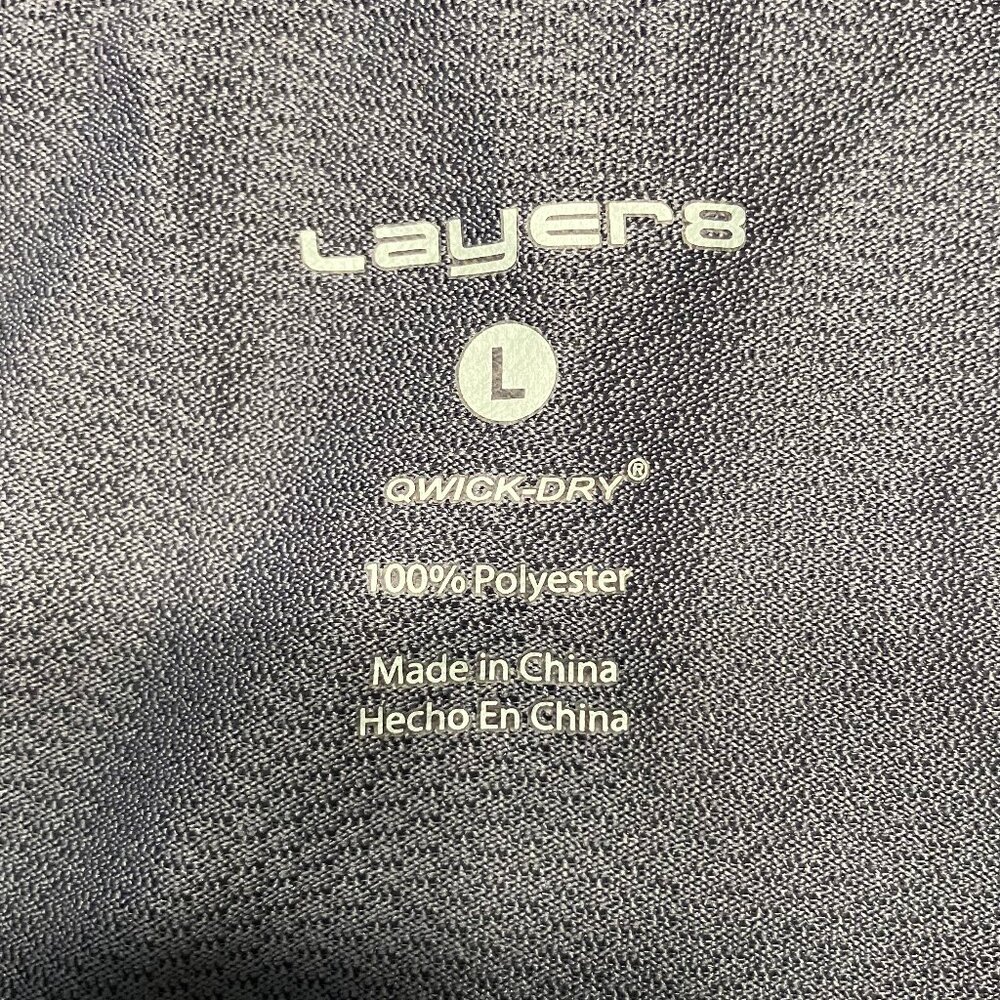 NWT Layer 8 Performance Tee Gray V-neck Size Large - Picture 2 of 9